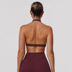 Sujetador Deportivo Halter Push Up Espalda Descubierta