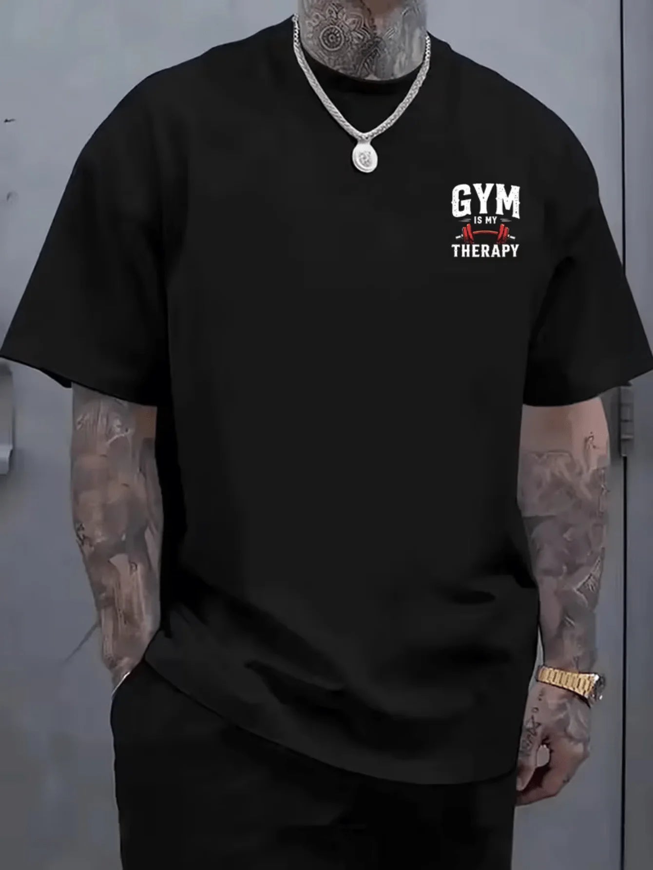 Camiseta oversize  "Gym Is My Therapy"