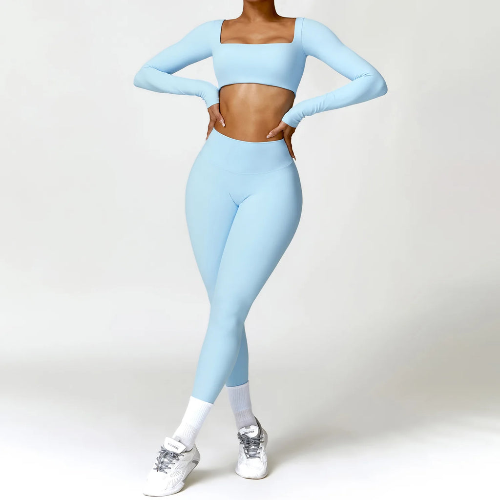 Conjunto Deportivo Seamless de Manga Larga 2 Piezas
