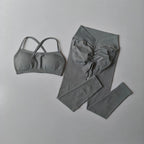 Conjunto Deportivo Seamless Mujer | Leggings de Cintura Alta y Top Deportivo con Relleno
