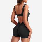 Mono Deportivo Mujer Fitness Push Up | Enterizo Corto Ajustado Espalda Descubierta