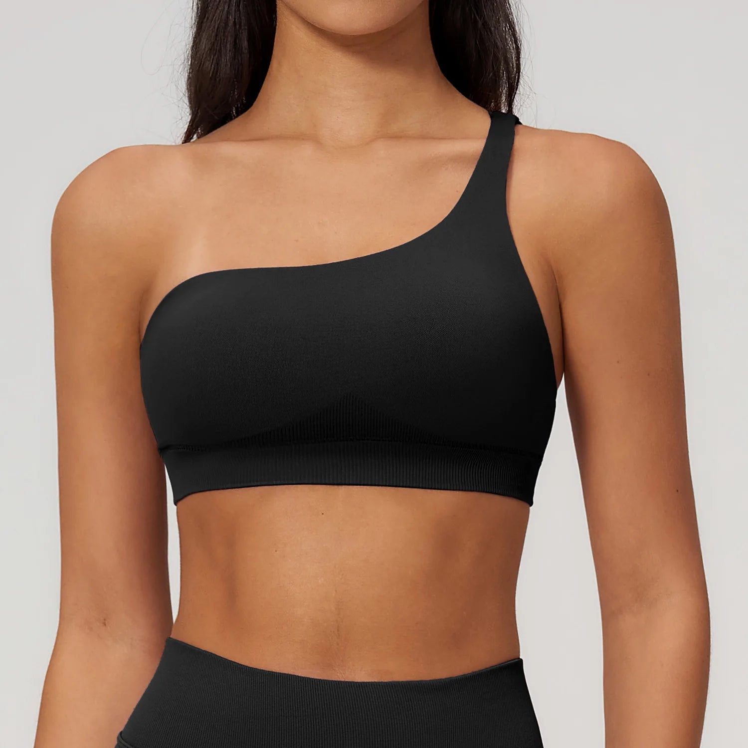 Sujetador Deportivo Asimétrico Push Up de Un Hombro