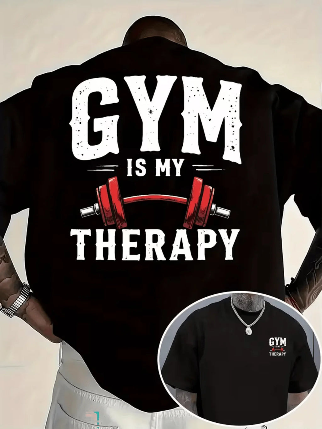 Camiseta oversize  "Gym Is My Therapy"