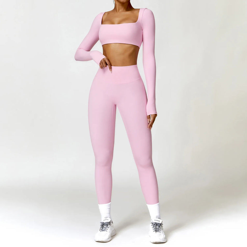 Conjunto Deportivo Seamless de Manga Larga 2 Piezas