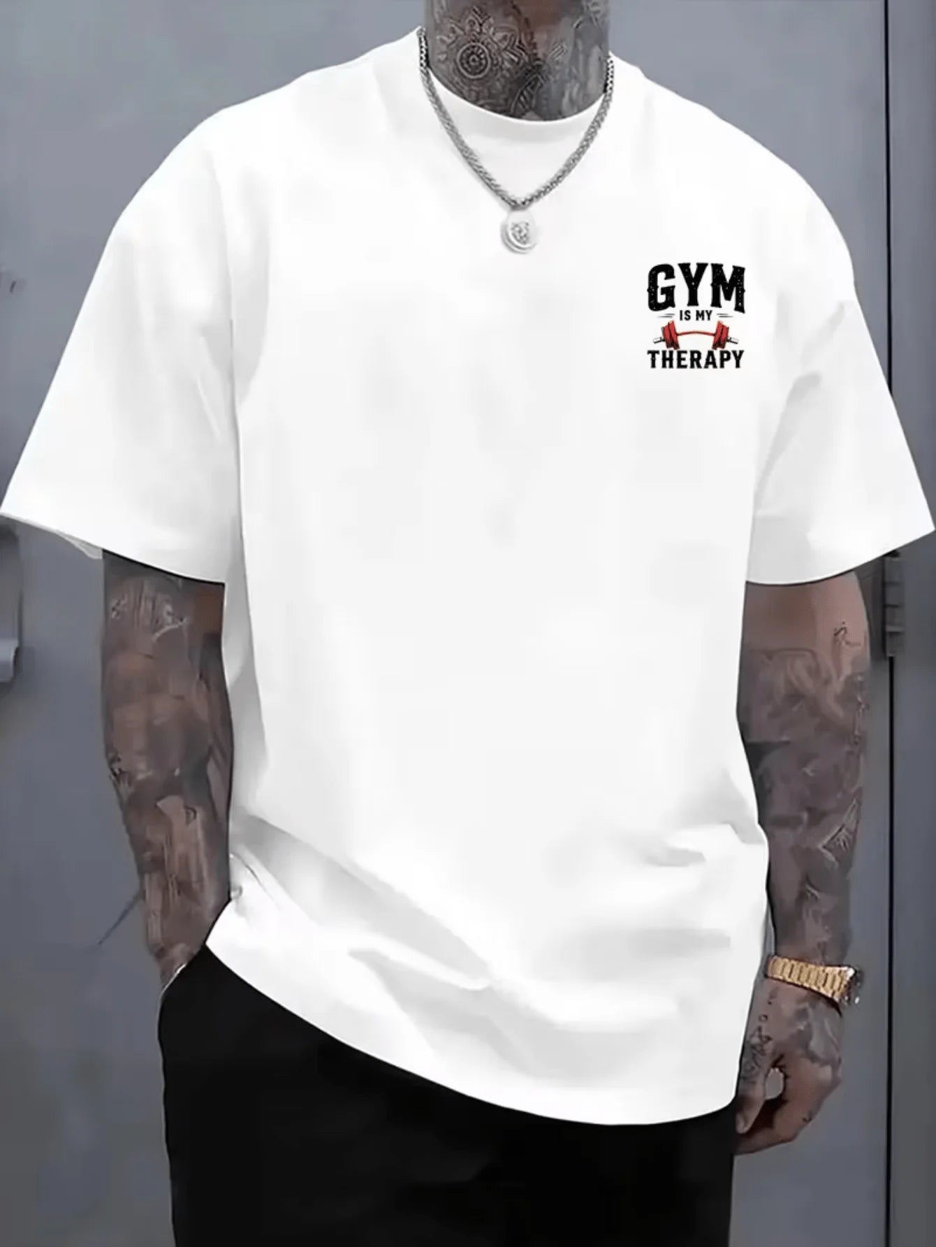Camiseta oversize  "Gym Is My Therapy"