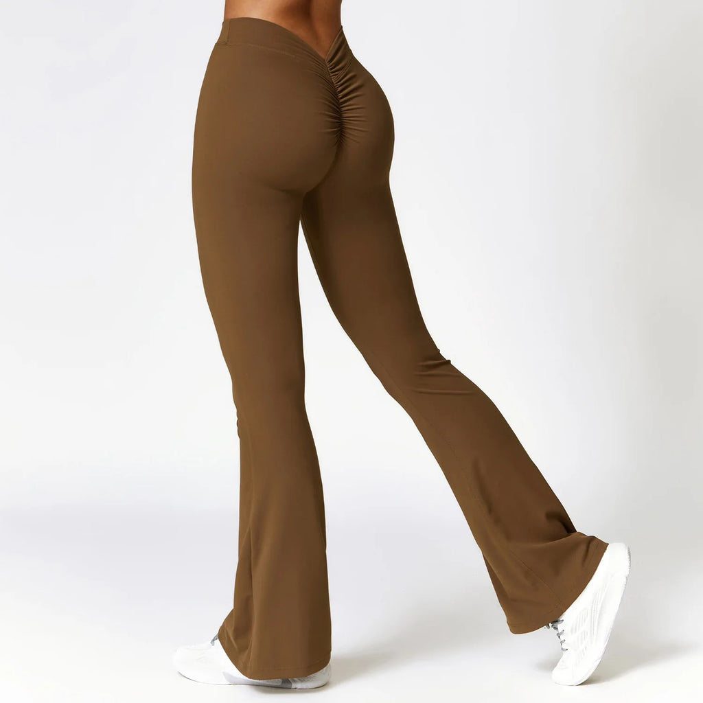 Leggings Deportivos Acampanados Mujer con Cintura Alta en V