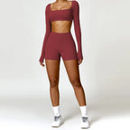 Conjunto Deportivo Seamless de Manga Larga 2 Piezas