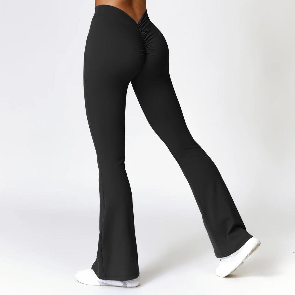 Leggings Deportivos Acampanados Mujer con Cintura Alta en V