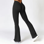 Leggings Deportivos Acampanados Mujer con Cintura Alta en V