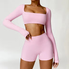Conjunto Deportivo Seamless de Manga Larga 2 Piezas