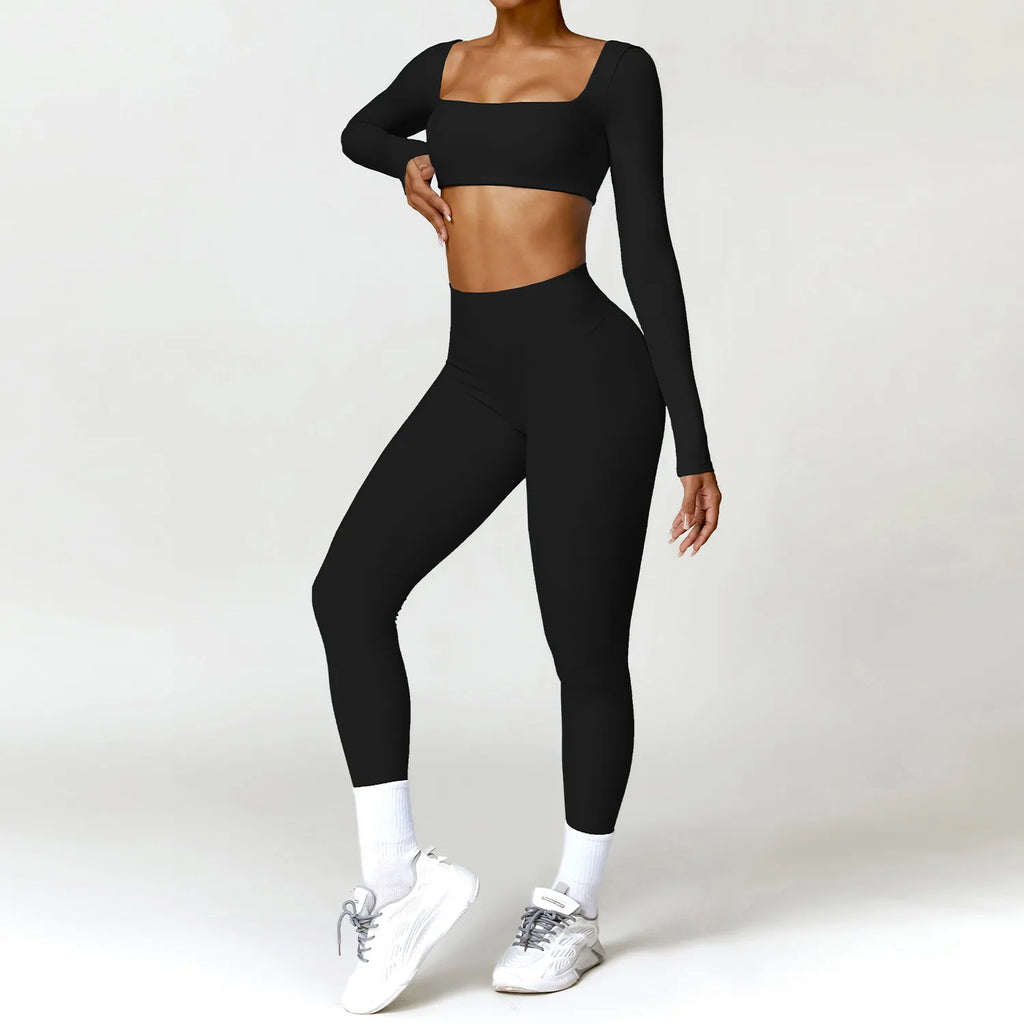 Conjunto Deportivo Seamless de Manga Larga 2 Piezas