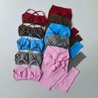 Conjunto Deportivo Seamless Mujer | Leggings de Cintura Alta y Top Deportivo con Relleno