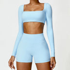 Conjunto Deportivo Seamless de Manga Larga 2 Piezas