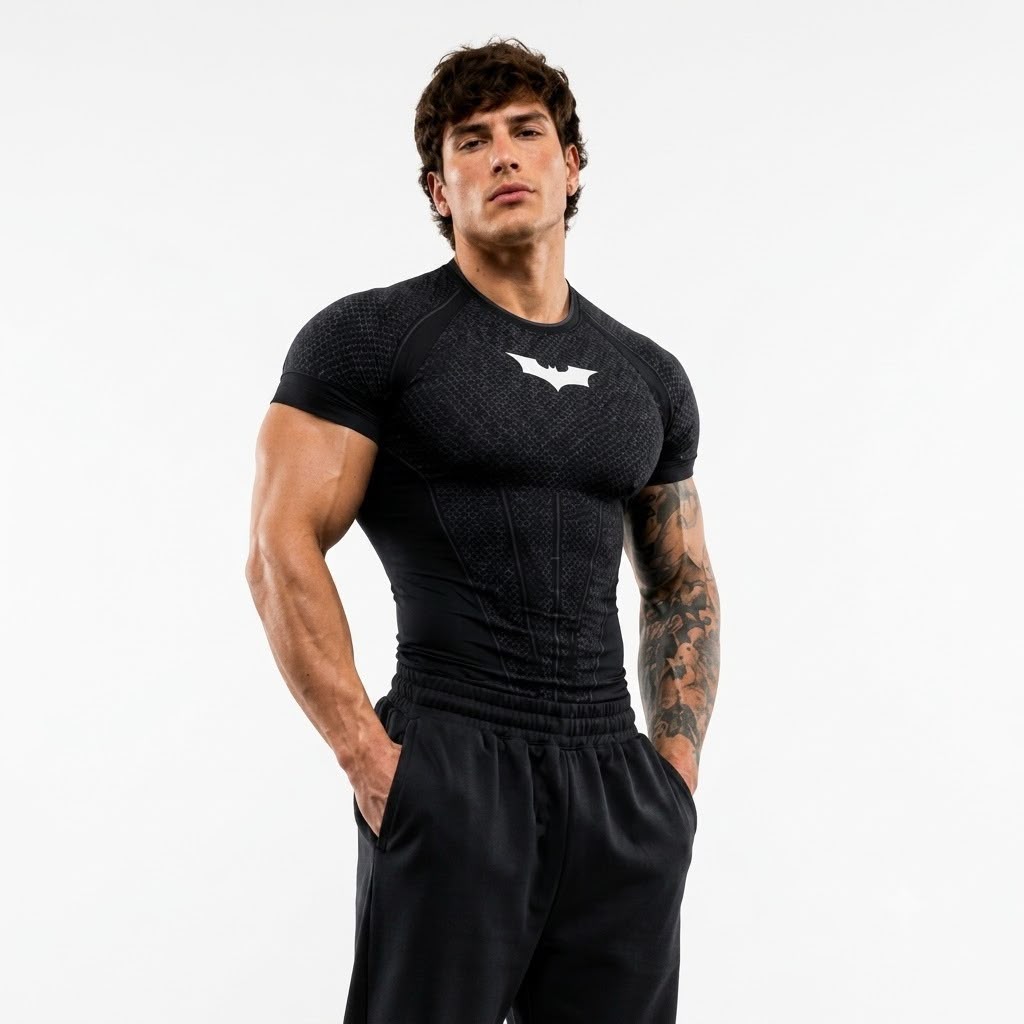 Camiseta de Compresión BATMAN Manga Corta Para hombre