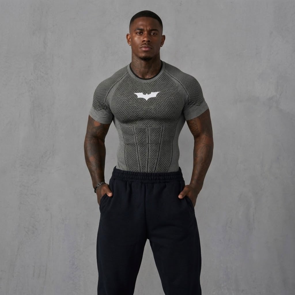 Camiseta de Compresión BATMAN Manga Corta Para hombre